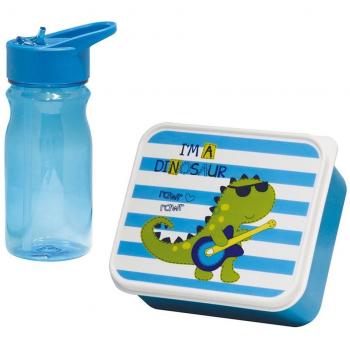 MONDEX Dino‑Set: Lunchbox + Trinkflasche – 20,5 × 18 × 7,5 cm – Kinderfreundlich