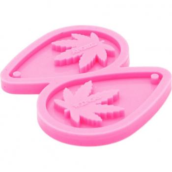 Hemp Leaf Tear Hoop Earrings Silicone Mold for DIY Crafts