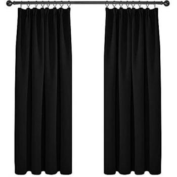 Deconovo Blackout Curtains 52x72 Inch Black 2 Panels