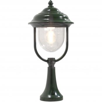 Modern Green Outdoor Gate Post and Pedestal Light