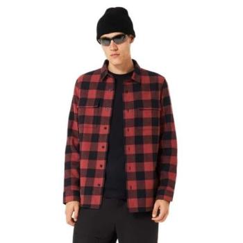 Oakley Bear Cozy Flannel Long Sleeve Shirt – Red, Medium