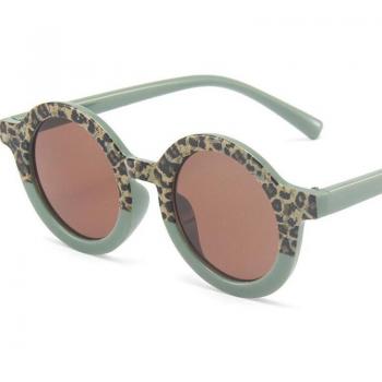Leopard Print UV Shield – Vintage Round Sunglasses for Boys & Girls