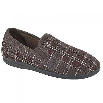Dale Checker Slip‑On for Men – Brown