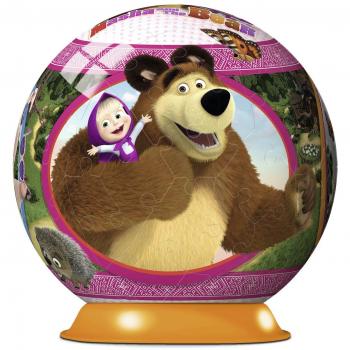 RAVENSBURGER 12178 3D-Puzzle Masha & der Bär – Tierische Freundschaft