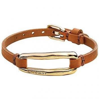 Pulsera Unode50 AMÁRRAME en color ocre con hebilla metálica