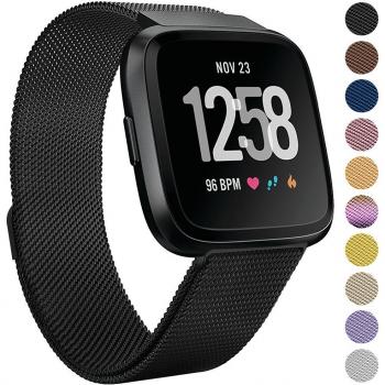 Bracelet Réglable en Métal pour Fitbit Versa
