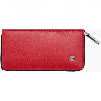 ZWILLING Beauty Rei&szlig;verschluss-Etui, Rindleder, rot, 5-tlg
