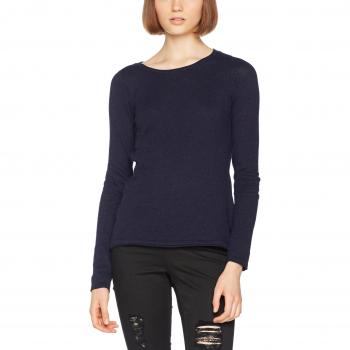 VERO MODA Vmsofia Top de Manga Larga con Cuello Barco Noos, Suéter para Mujer, Azul (Navy Blazer Detail:Melange)