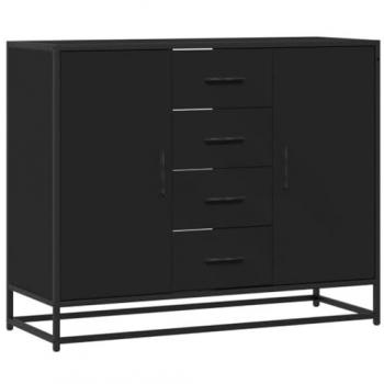 Multi‑Purpose Living Room Cabinet – Black Wood, 92x35x76 cm