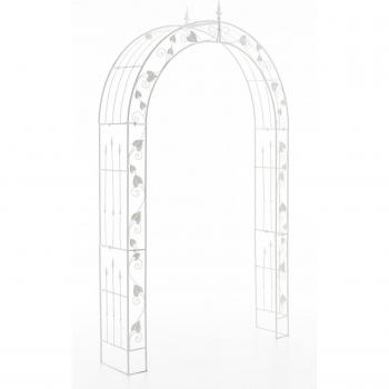 Structure d’Arche Rosier Métallique Blanc – Décoration Jardin 247x147 cm