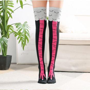 Cartoon Chicken Claw Cotton Knee-High Socks