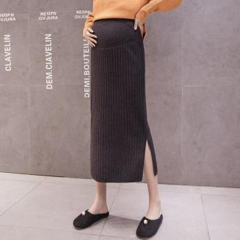Falda de Punto para Mujeres Embarazadas con Cintura Alta