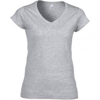 SoftStyle V-Neck T-Shirt for Ladies – 8 UK Grey