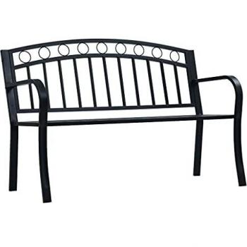 Banc extérieur 125 cm Noir Acier