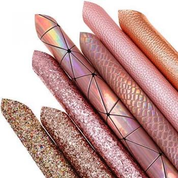 ZAIONE 7Pcs Faux Leather Fabric Sheets for DIY Crafts 8 x 12