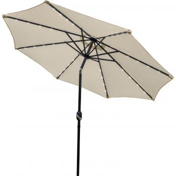 LuxeLight Cream 2.7m LED Tilt Parasol Sun Shade