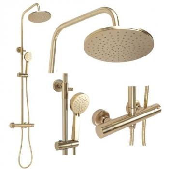 Wohnwerk.idee Matt Gold Duschsystem Regendusche