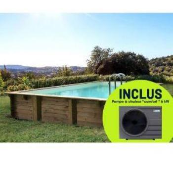 Piscina de madera Tampa con bomba de calor