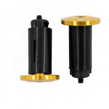 Terminali per Manubrio BMX in Alluminio/Gomma, Compatibili con 18-21 mm, Dorato