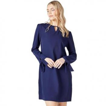 Crepe Stitch Navy Shift Dress for Women – 16 UK