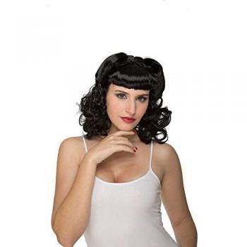 Parrucca Nera Ricci Vintage TU Trasparente