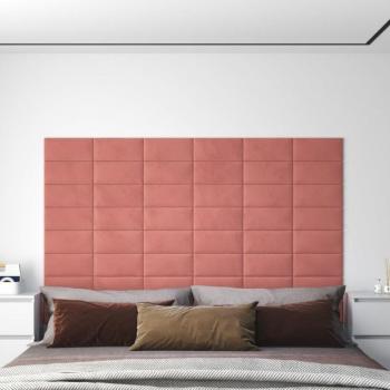 VidaXL 12er Set Wandpaneele Rosa Samt 30x15 cm 0,54 m²
