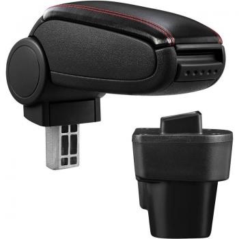 Accoudoir central noir avec coutures rouges pour Fiat Qubo