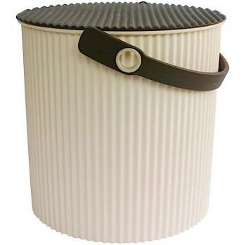 Hachiman Omnioutil Medium Storage Bucket with Lid Beige Brown