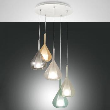 Lámpara colgante LED Fabas Luce lila