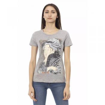 Trussardi Graues Kurzarm-T-Shirt mit Motiv