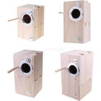 Wooden Parakeet Mating Box with Viewing Window