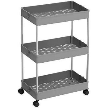 Grey 3-Tier Storage Cart