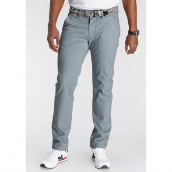 DELMAO Herren‑Chino mit Detailakzenten – Graublau, 31/34