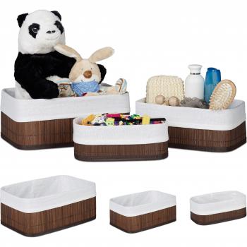 Relaxdays Bathroom & Bedroom Bamboo Basket Collection