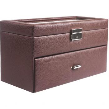 Caja de almacenamiento para relojes y joyas de 2 niveles