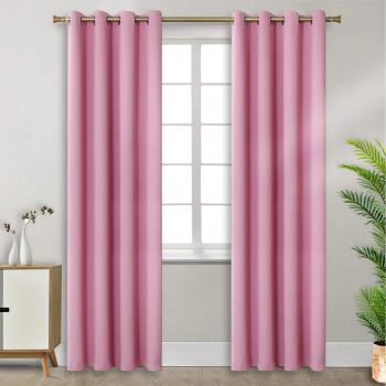 Verdunkelungsvorhänge Babyzimmer, H 228 x B 117 cm, Babyrosa 2er-Set