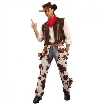 Authentisches Cowboyscharme Kostüm – XL, Braun & Weiß