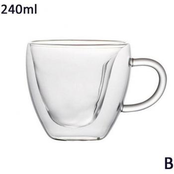 Taza de té de cristal, doble pared, forma de corazón, resistente al calor, 1 Uds