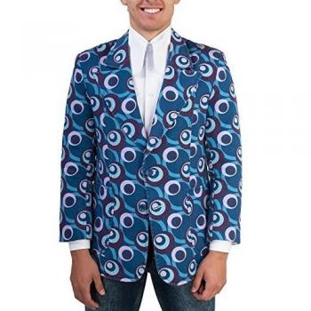 Comycom Retro‑Party‑Jacke 70 Jahre – Blau & Punkte