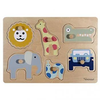 Kindsgut Safari Steckpuzzle aus Holz für Kleinkinder