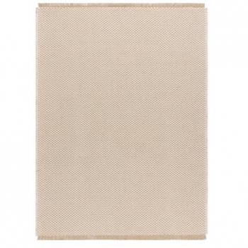 Cream/Beige Jute Flat-Woven Rug with Fringes 140x190 cm