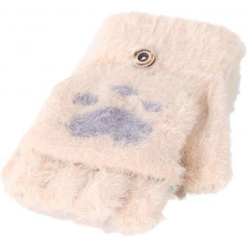 Guantes de invierno para niños y niñas, convertibles, lana con dibujos animados