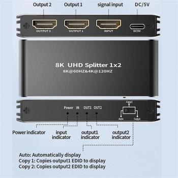 Split 8K/4K 60 Hz → 2×120 Hz, Soporte ALLM y HDR UHD