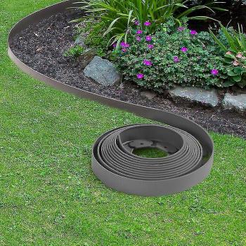 Barrière Jardin Flex 10 m – Gris Anthracite, 5 cm, Kit 30 Piquets