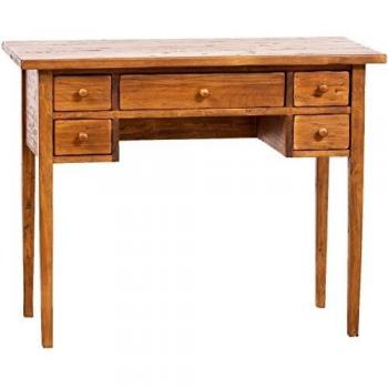 Scrittoio Vintage in Legno Massello di Tilo con Finitura Noce