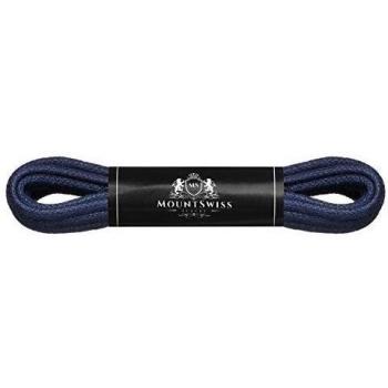 Mount Swiss Elegante Schnürsenkel I Gewachste Rundsenkel für stilvolle Schuhe, Farbe: Navy, Länge: 60 cm