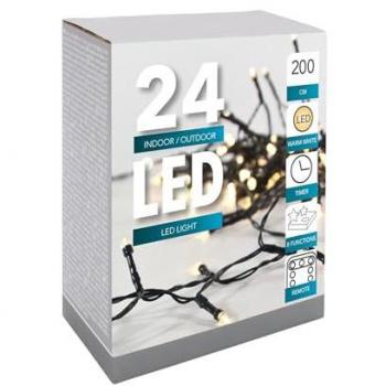 LED Garden Glow String Lights – 2 m, 24 Battery‑Run LEDs, Remote & Timer