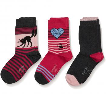 Camano Mädchen Socken Fashion, 3er Pack, Gr. 27-30, Dunkelgrau