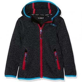 CMP Mädchenjacke Strick-Fleece Asphalt‑Nero – 128, Artikel 3H19825