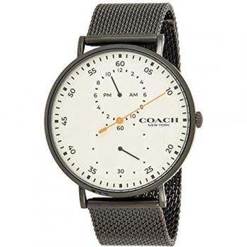 Coach Charles Uomo Bracciale in Acciaio Inox Nero con Quadrante Bianco
